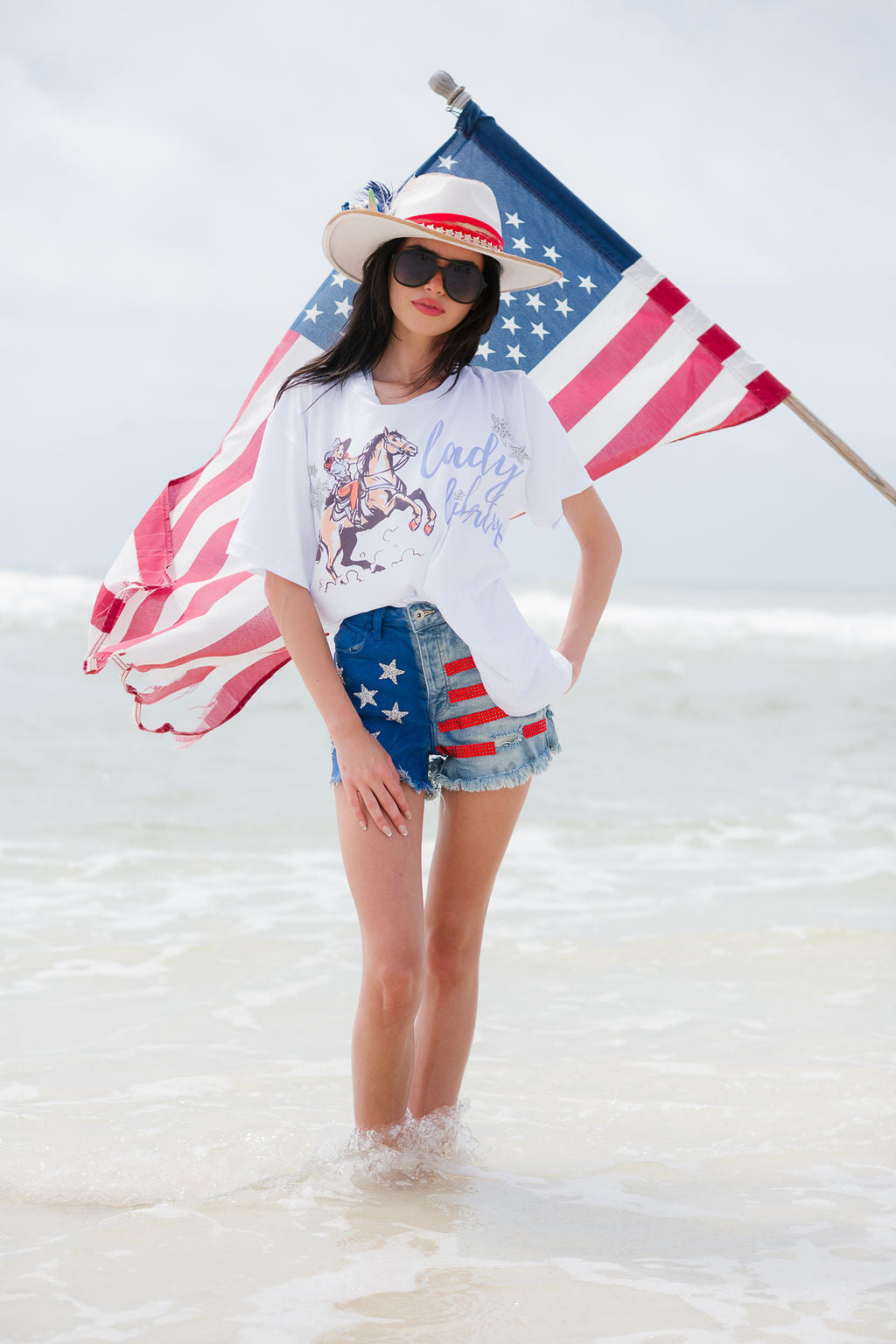 LADY LIBERTY COWGIRL TEE TEE Judith March