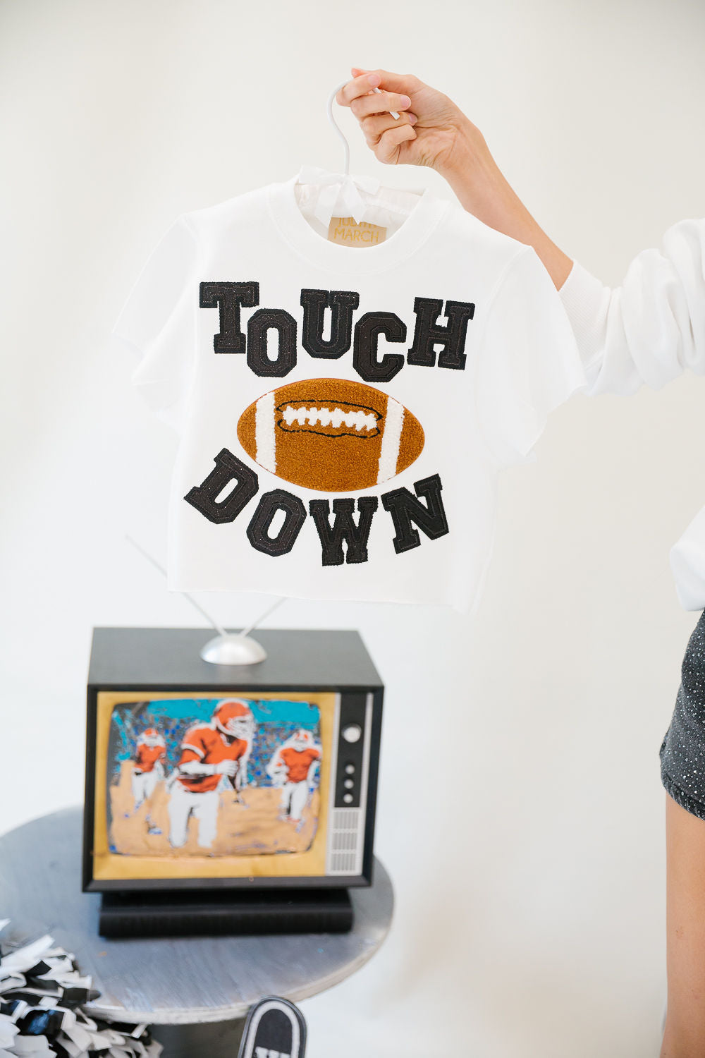 MINI KIDS TOUCHDOWN DARLING WHITE PULLOVER PULLOVER Judith March