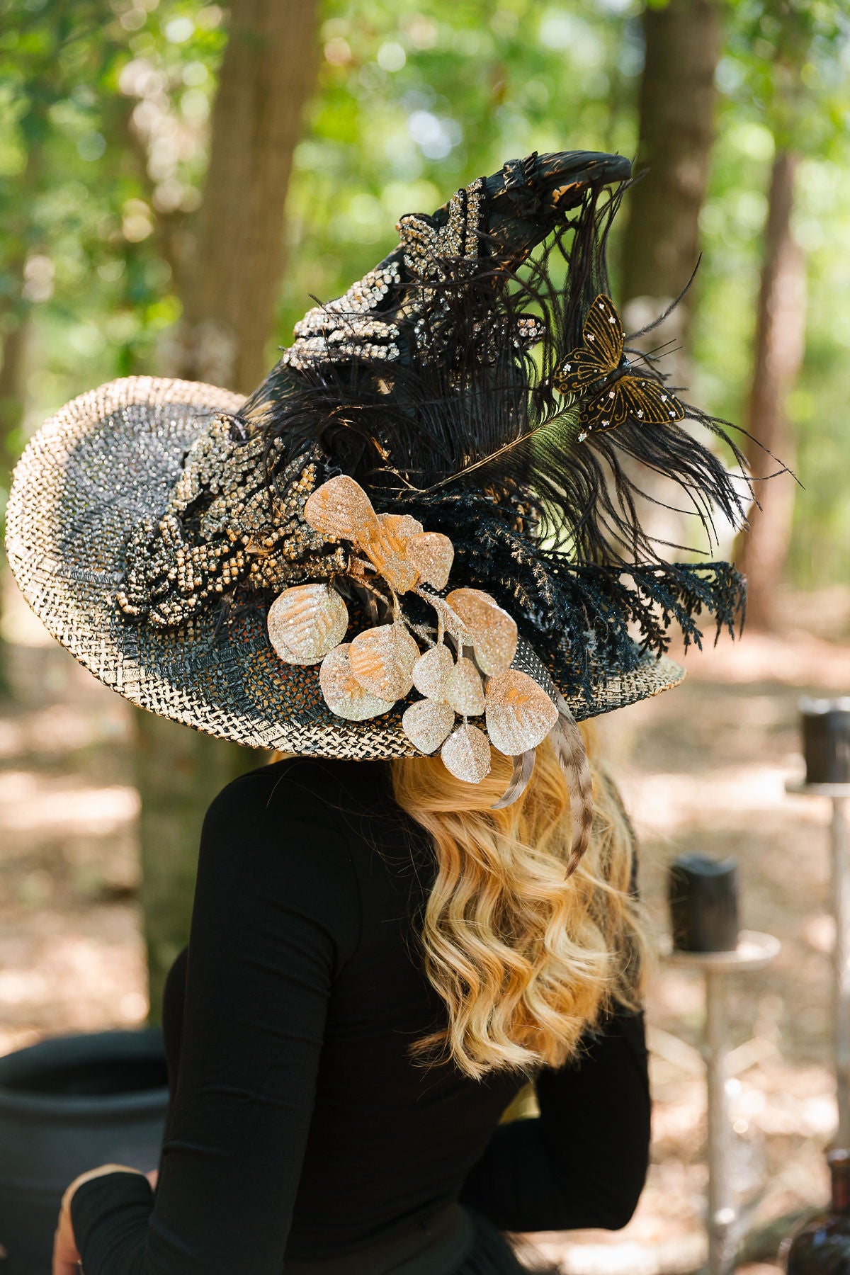 MIDNIGHT MAGIC WITCH HAT (ONE OF A KIND) TRUCKER HAT Judith March