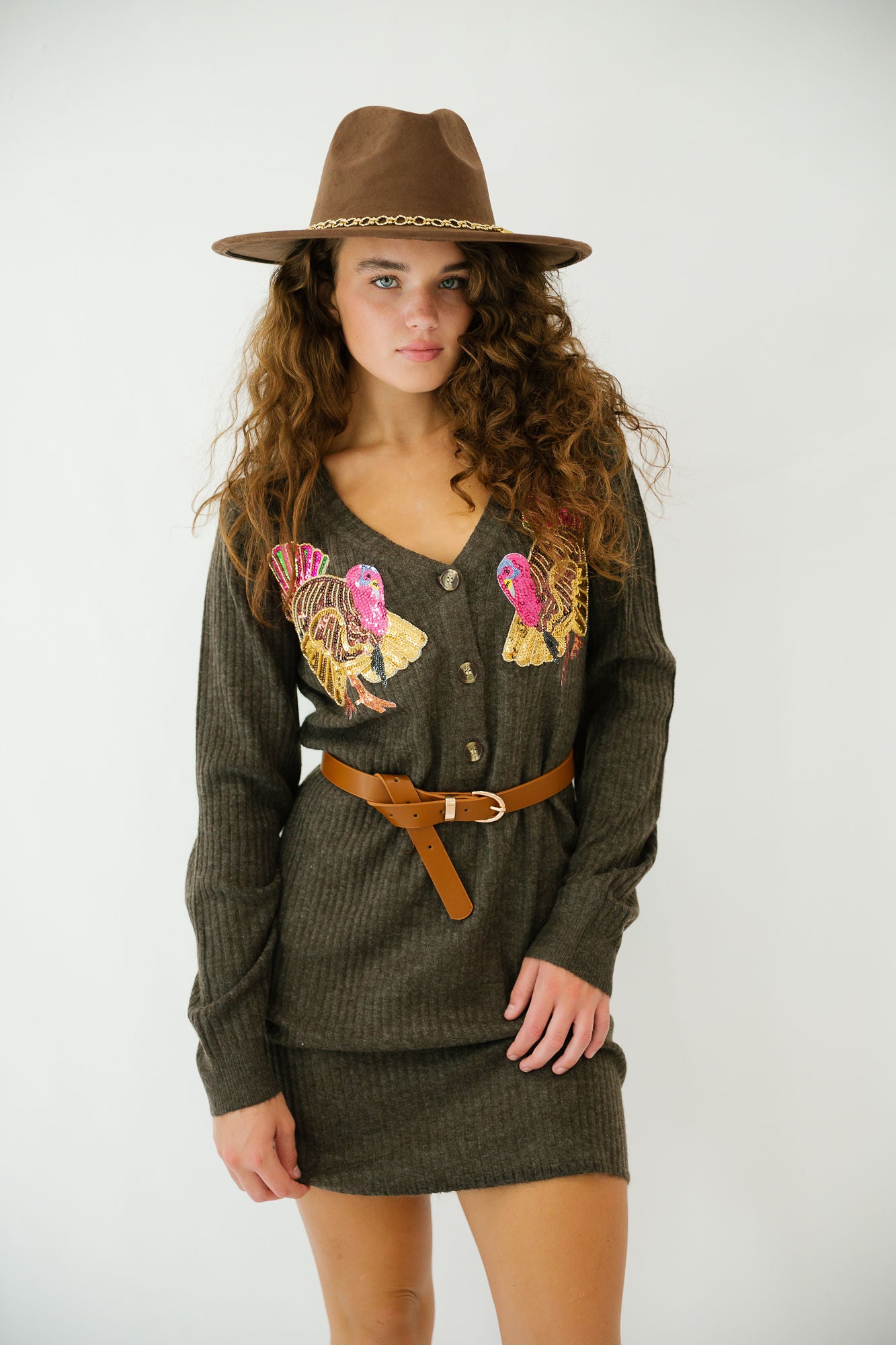 TURKEY DAY SWEATER DRESS DRESS Judith March