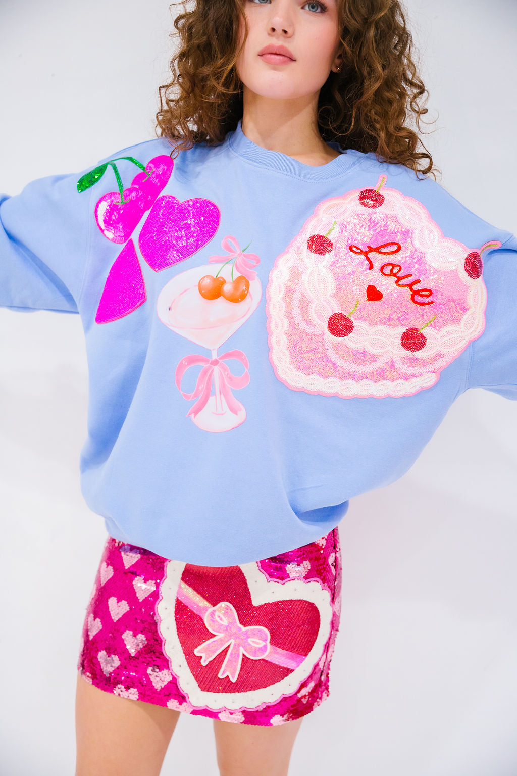 CHERRY ON TOP BLUE PULLOVER