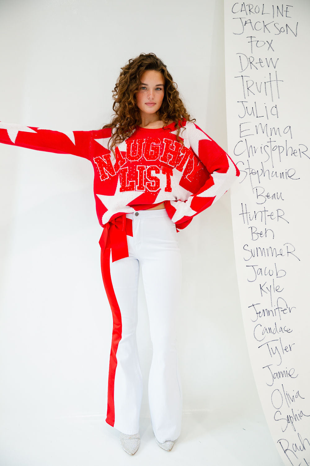 NAUGHTY LIST RED STAR SWEATER SWEATER Judith March