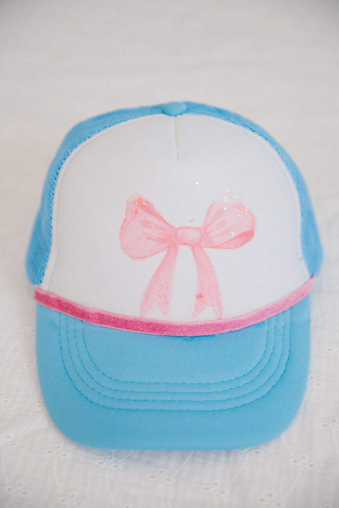 MINI KIDS PINK BOW TRUCKER HAT TRUCKER HAT Judith March   
