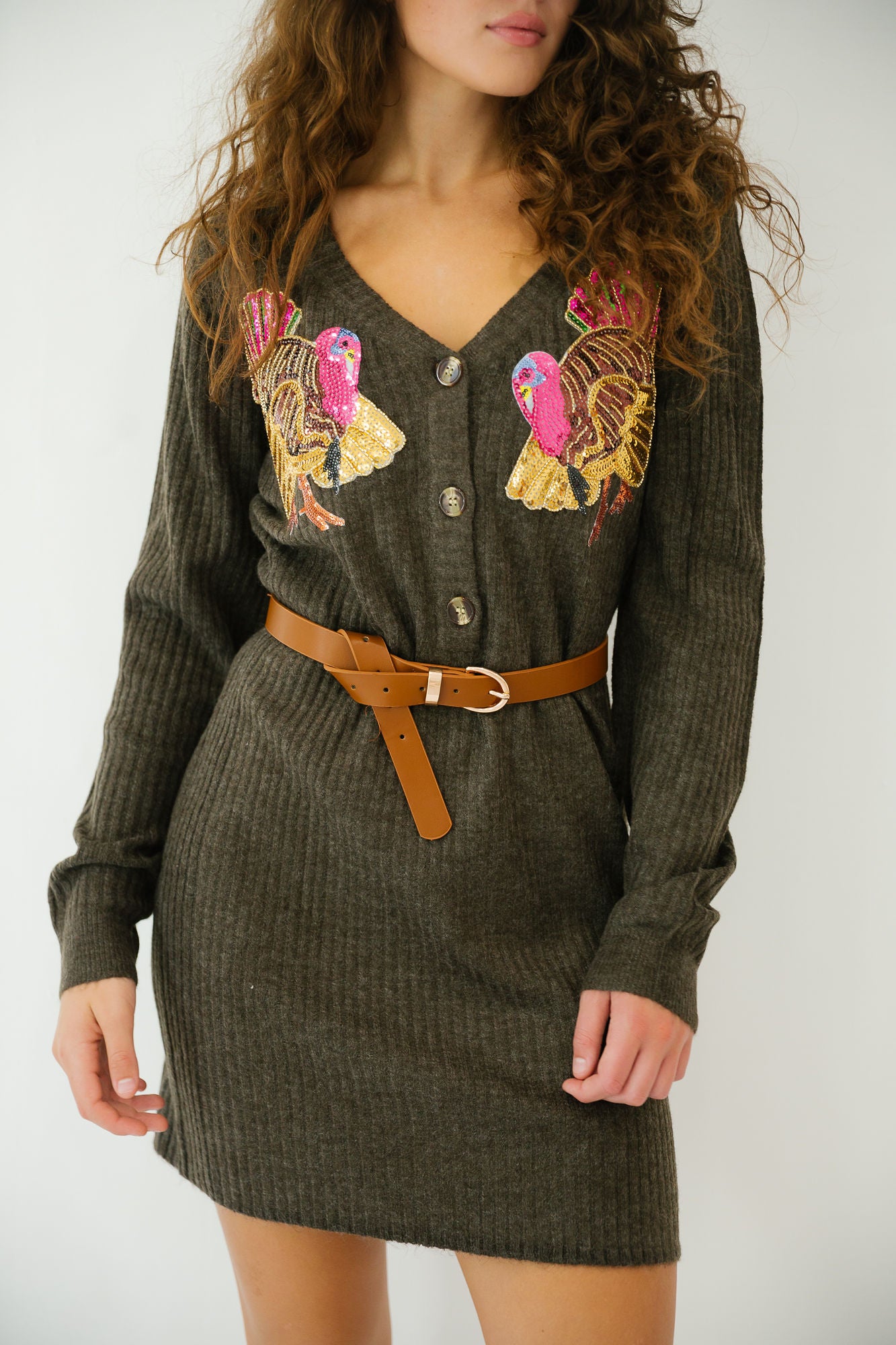 TURKEY DAY SWEATER DRESS DRESS Judith March