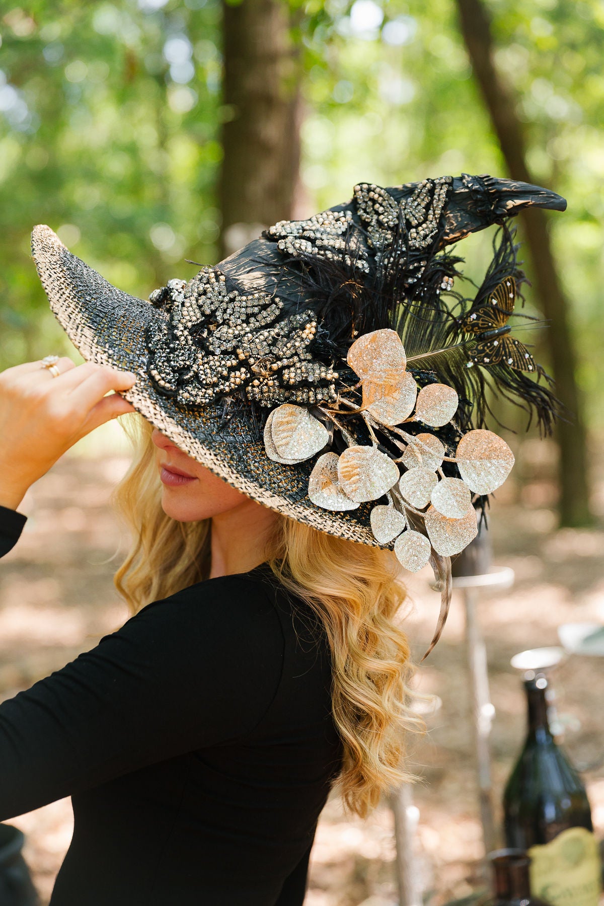 MIDNIGHT MAGIC WITCH HAT (ONE OF A KIND) TRUCKER HAT Judith March