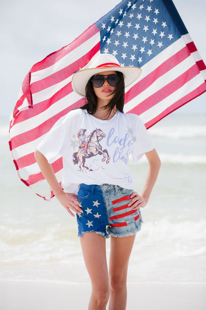 LADY LIBERTY COWGIRL TEE TEE Judith March