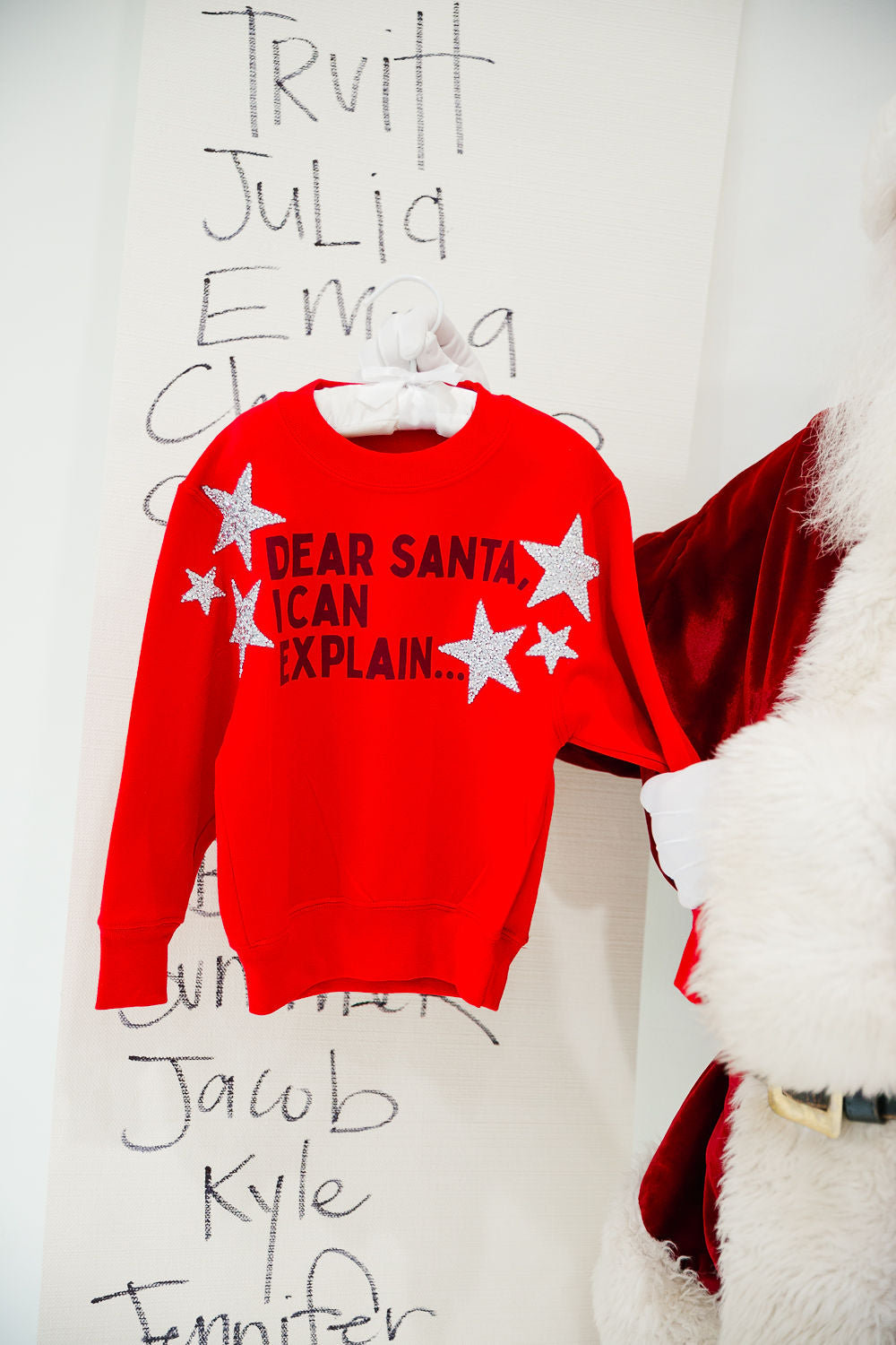 MINI KIDS DEAR SANTA, I CAN EXPLAIN RED PULLOVER PULLOVER Judith March