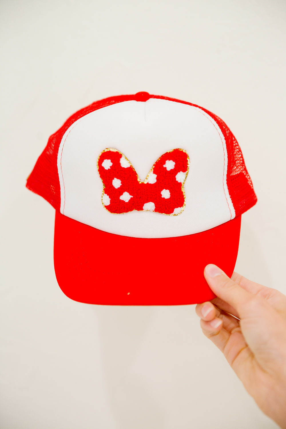 **MINI KIDS RED BOW TRUCKER HAT HAT Judith March