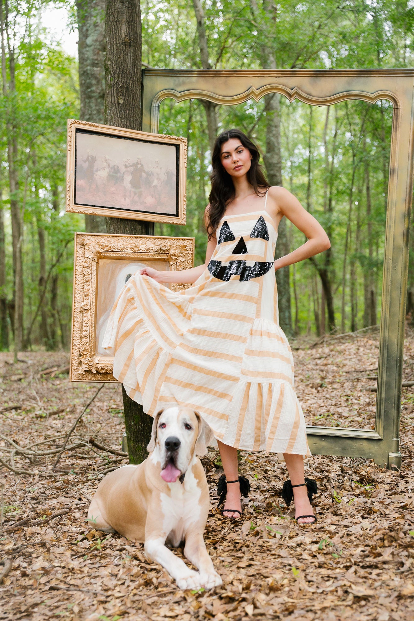 SPOOKY SEASON STRIPED DRESS DRESS Judith March