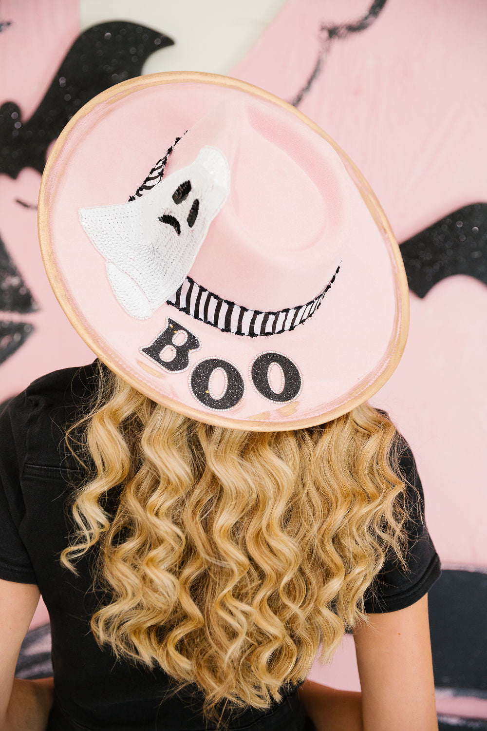 GHOSTLY BOO PINK RANCHER HAT TRUCKER HAT Judith March