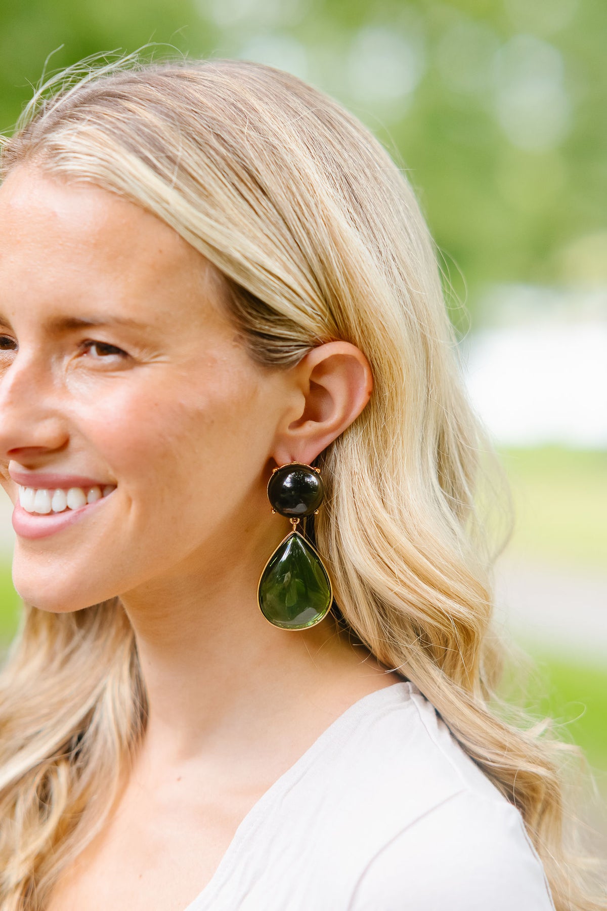 GOLDEN GEM STATEMENT EARRINGS earrings Judith March GREEN