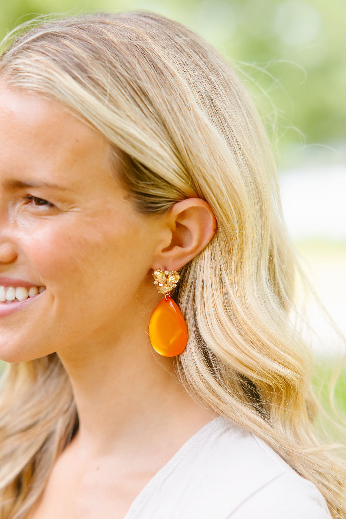 GOLDEN GEM STATEMENT EARRINGS earrings Judith March ORANGE
