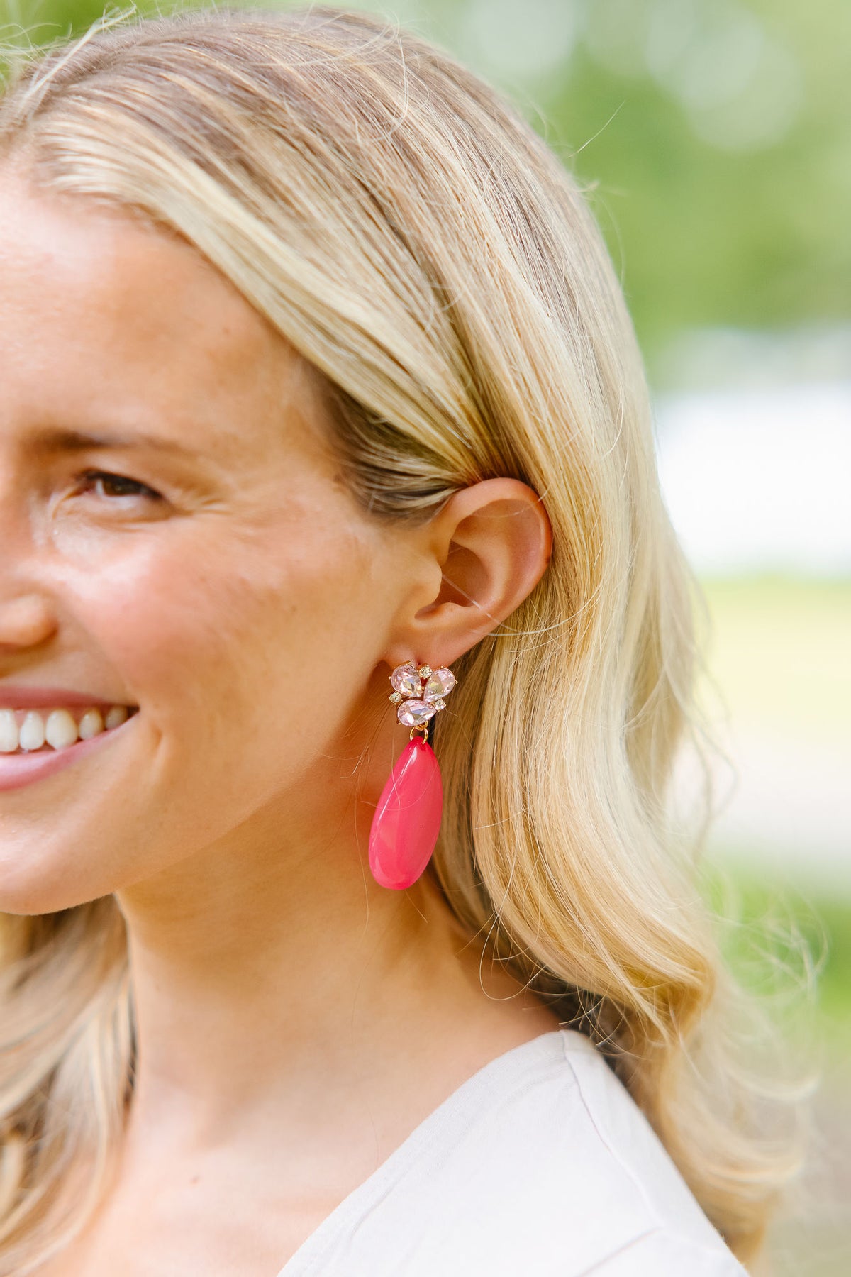 GOLDEN GEM STATEMENT EARRINGS earrings Judith March PINK