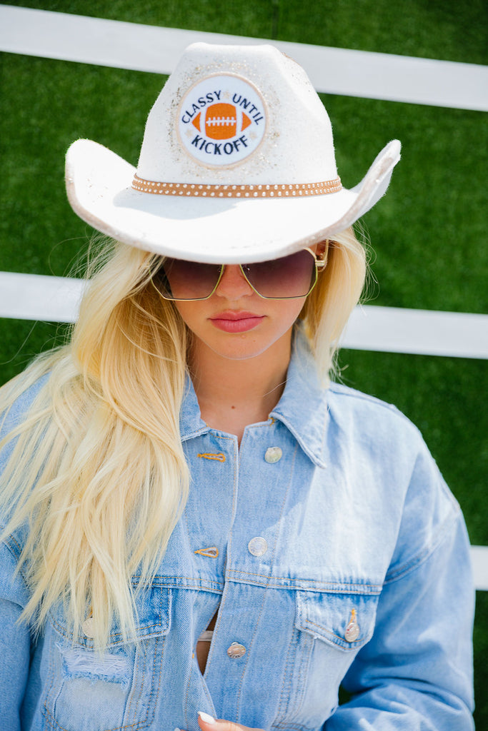 CLASSY UNTIL KICKOFF WHITE RANCHER HAT RANCHER HAT Judith March   