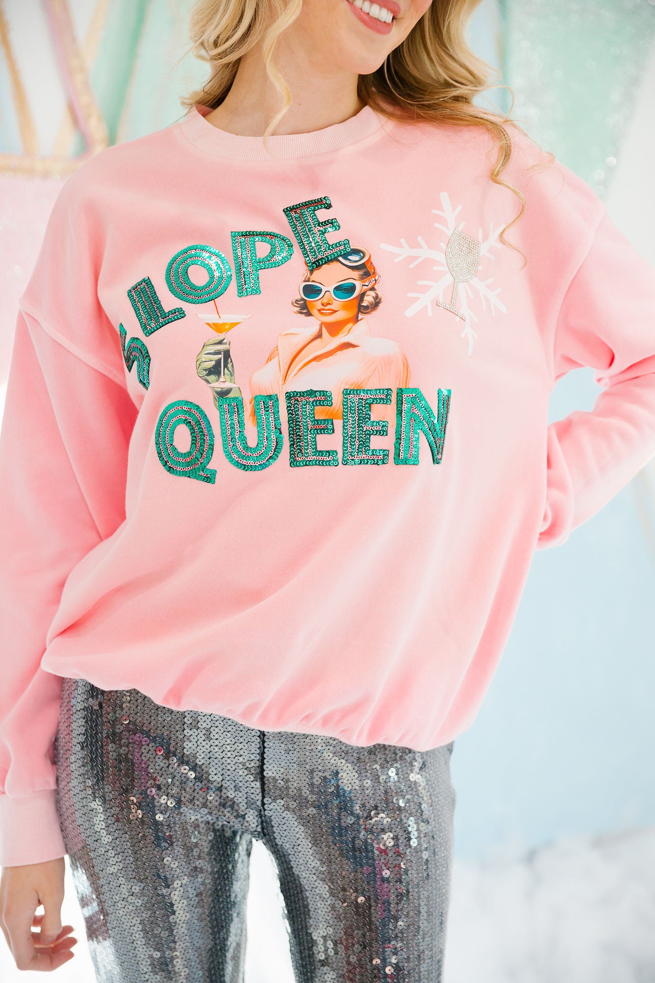 SLOPE QUEEN PINK PULLOVER PULLOVER Judith March