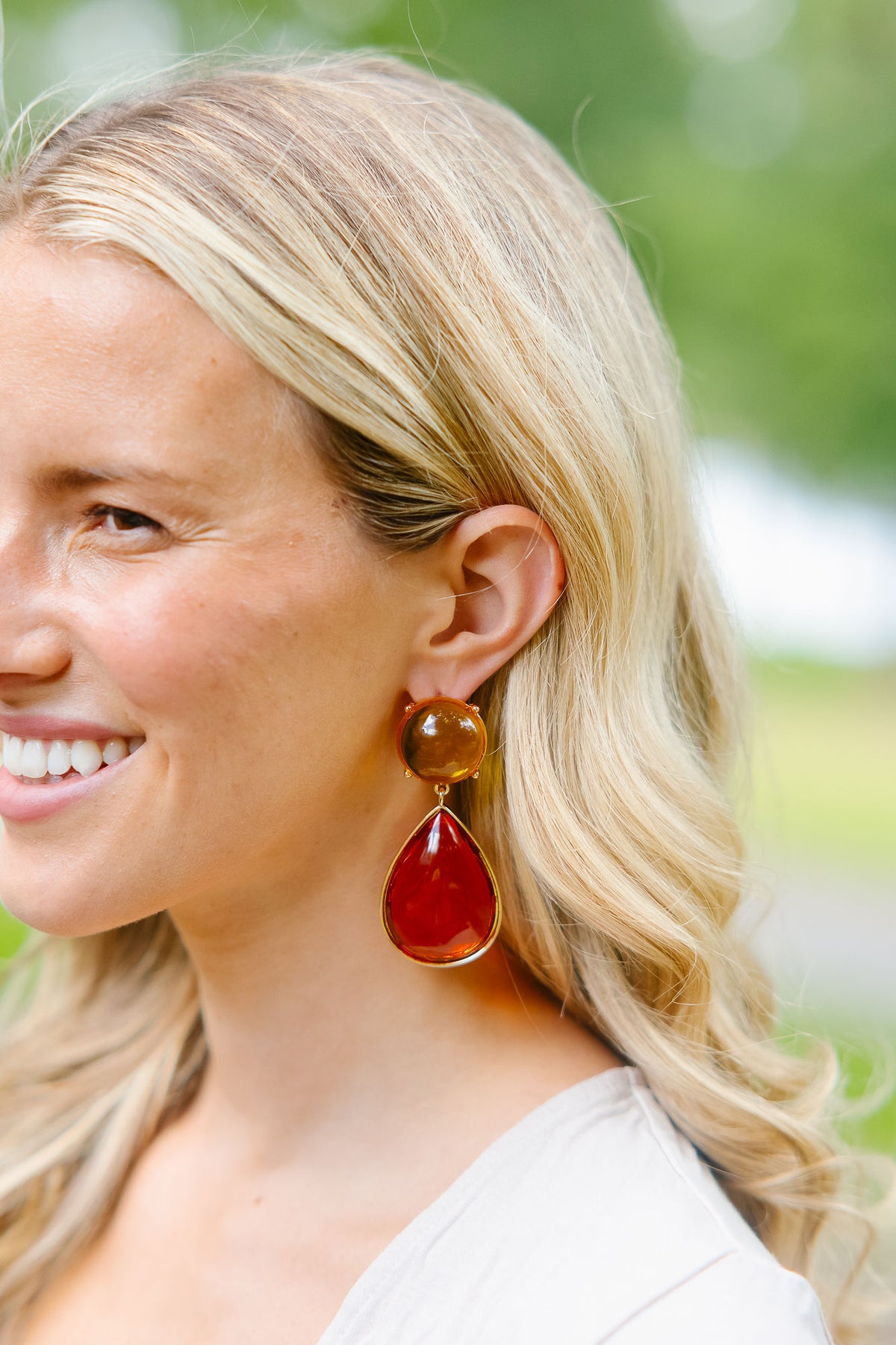 GOLDEN GEM STATEMENT EARRINGS earrings Judith March GOLD/AMBER