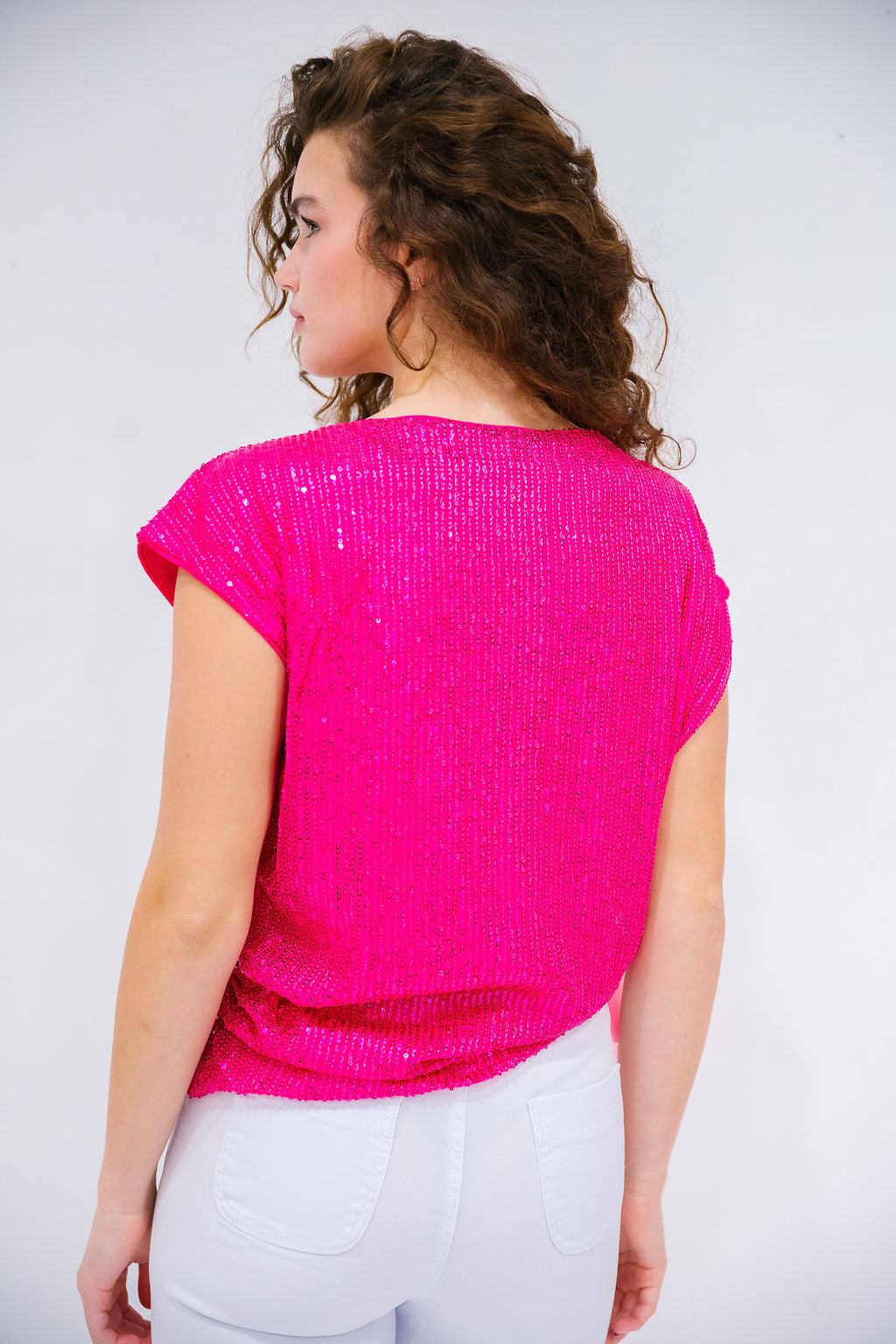 SUGAR HEART PINK SEQUIN TOP