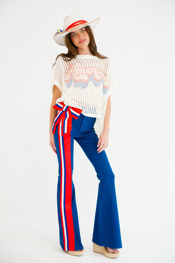 AMERICA WHITE CROCHET TOP TOP Judith March