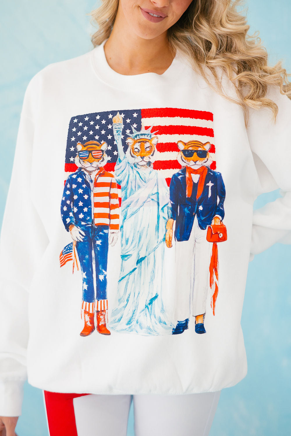 STARS AND STRIPES WHITE PULLOVER PULLOVER Judith March