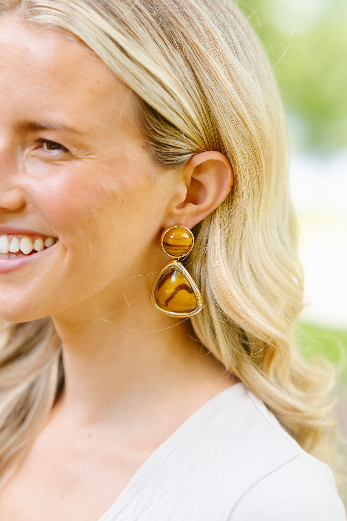 GOLDEN GEM STATEMENT EARRINGS earrings Judith March BROWN