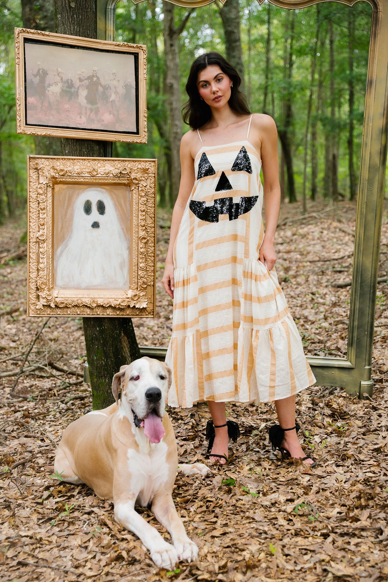 SPOOKY SEASON STRIPED DRESS DRESS Judith March