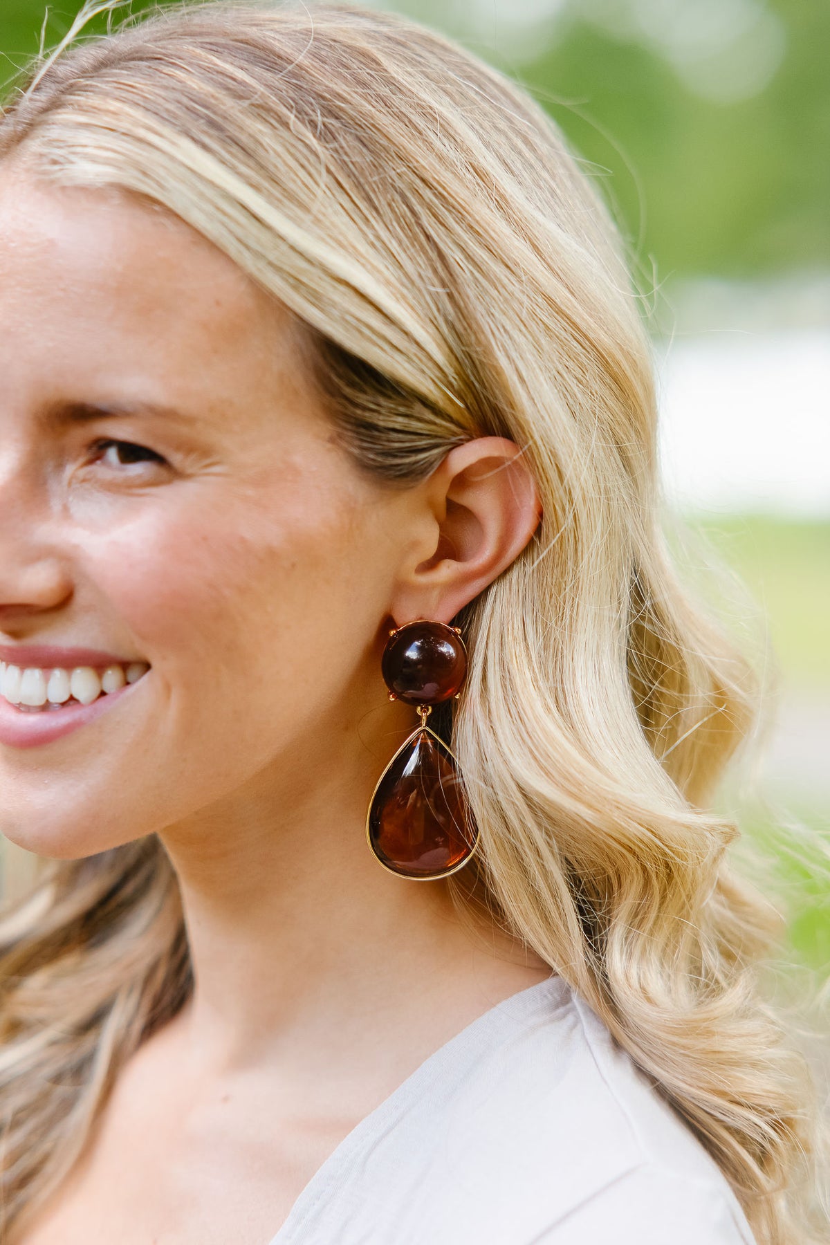 GOLDEN GEM STATEMENT EARRINGS earrings Judith March ORANGE/BROWN
