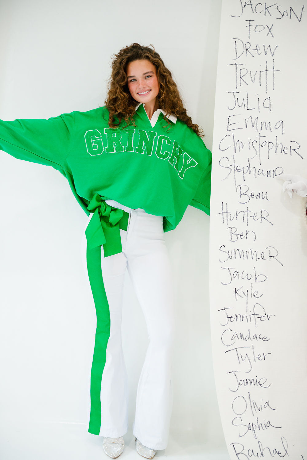 GRINCHY GREEN CREW NECK PULLOVER Judith March