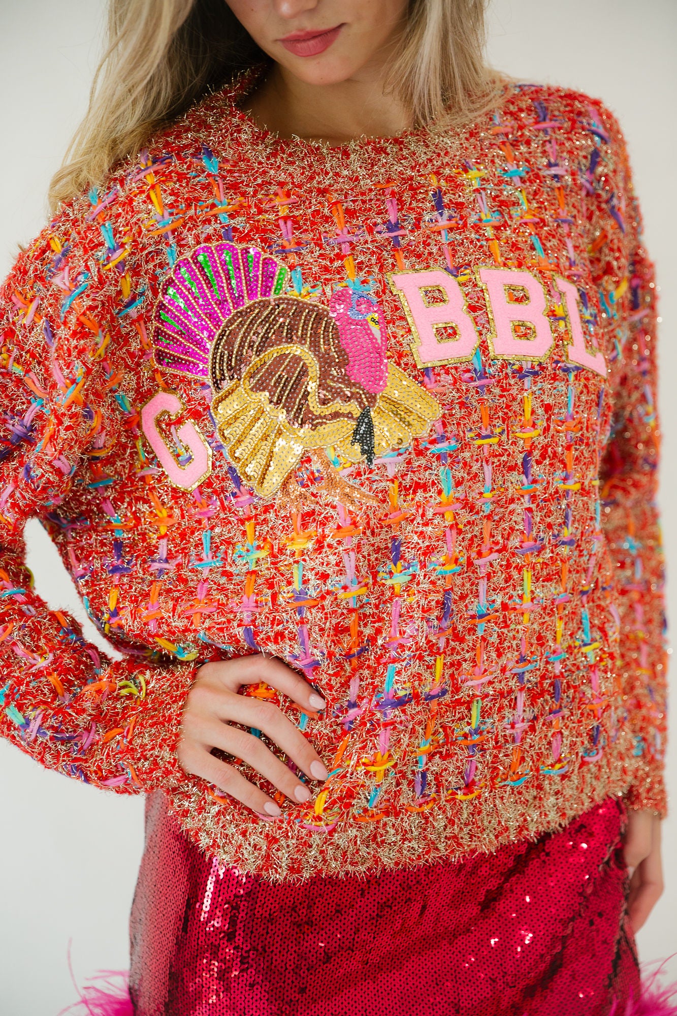 GOBBLE TURKEY TWEED SWEATER SWEATER Judith March