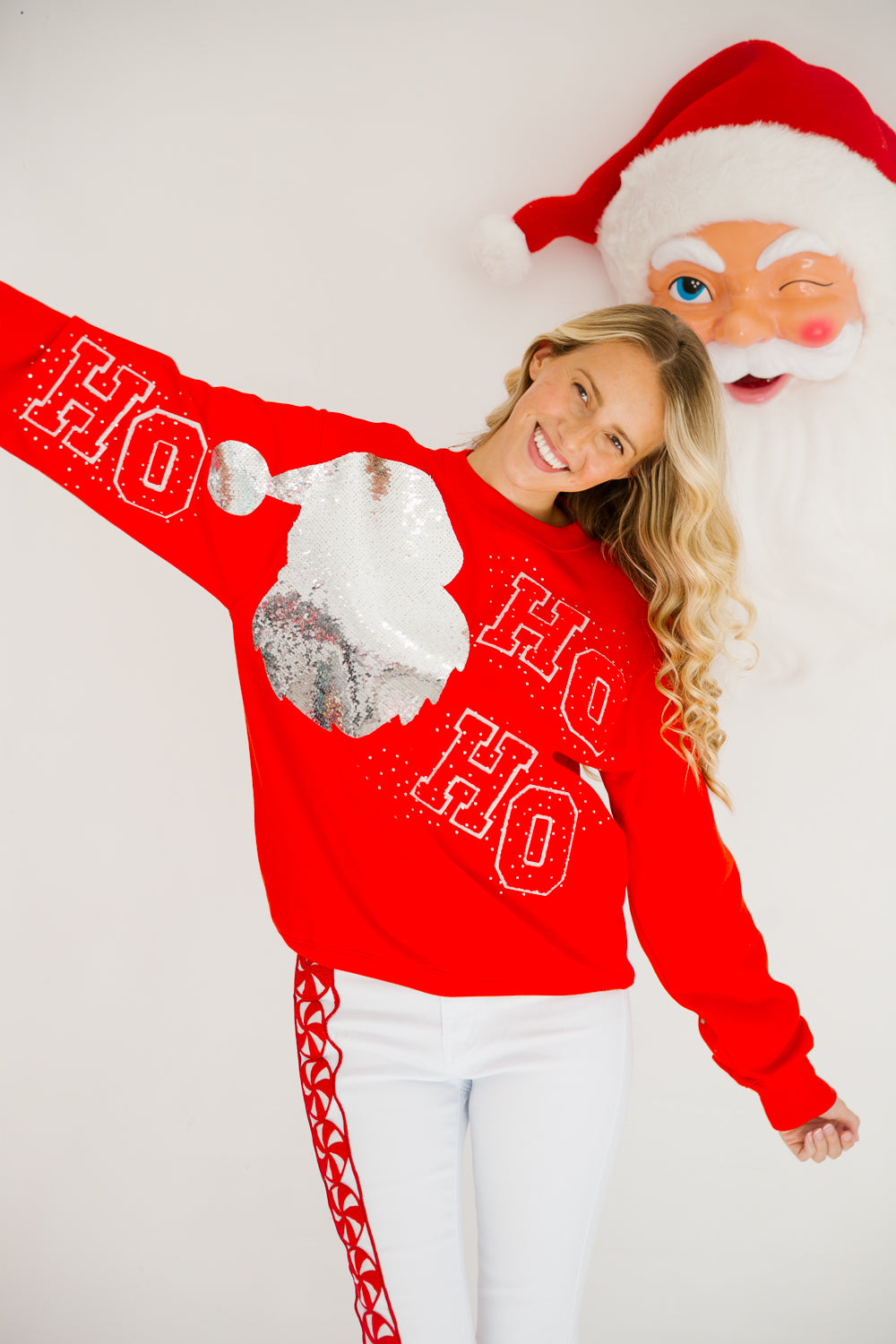 HO HO HO RED PULLOVER PULLOVER Judith March