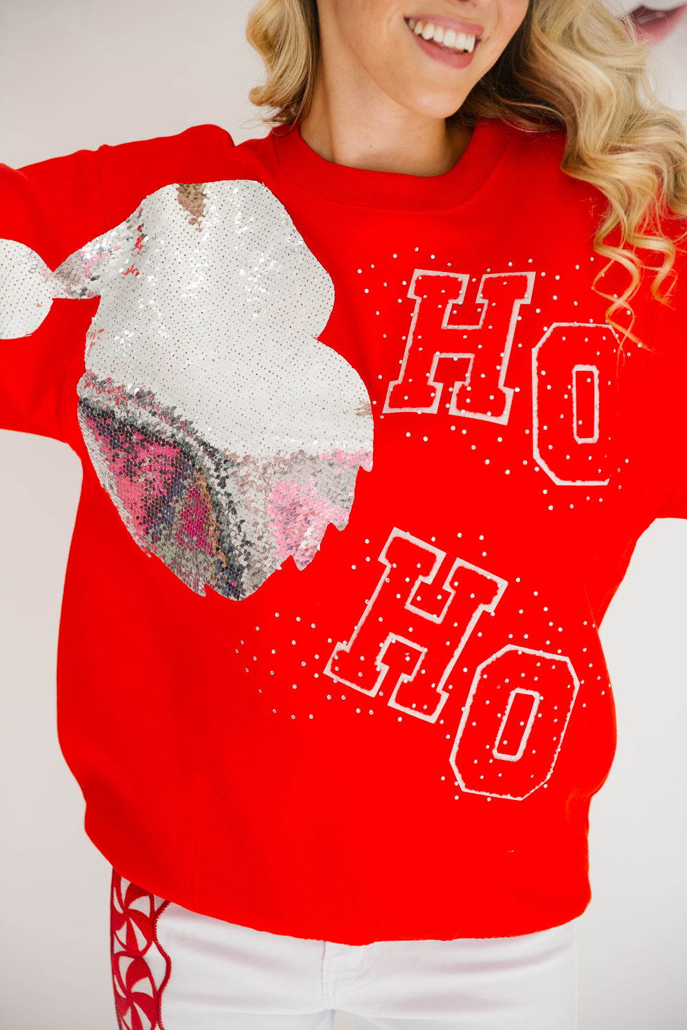 HO HO HO RED PULLOVER PULLOVER Judith March