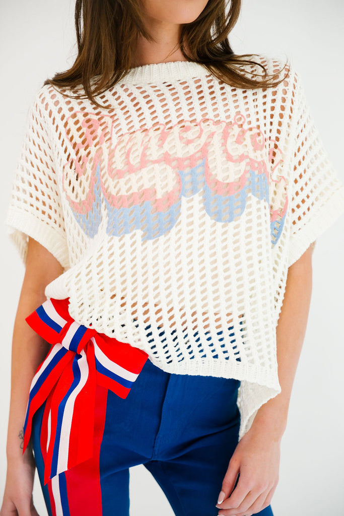 AMERICA WHITE CROCHET TOP TOP Judith March