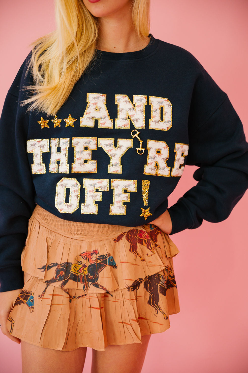 AND THEY'RE OFF NAVY PULLOVER pullover Judith March