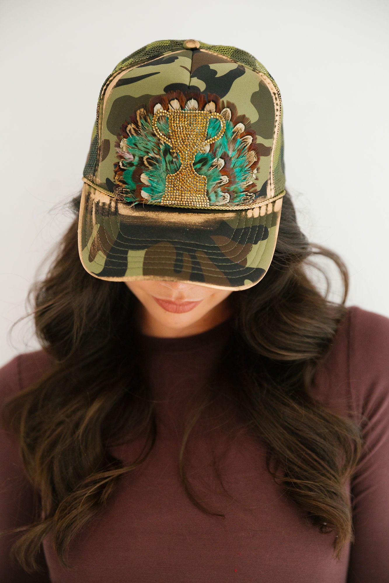 TROPHY WIFE CAMO TRUCKER HAT TRUCKER HAT Judith March