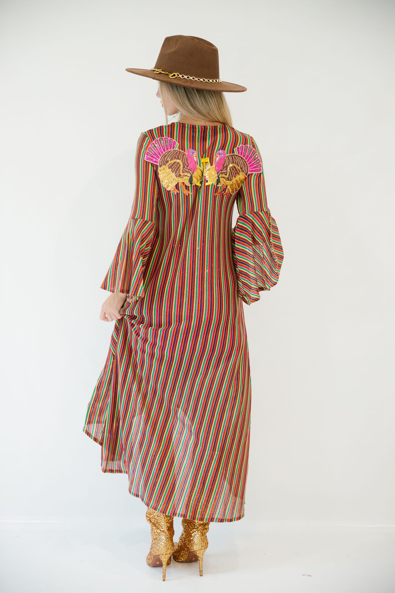 TURKEY CHEERS STRIPED DUSTER DUSTER Judith March