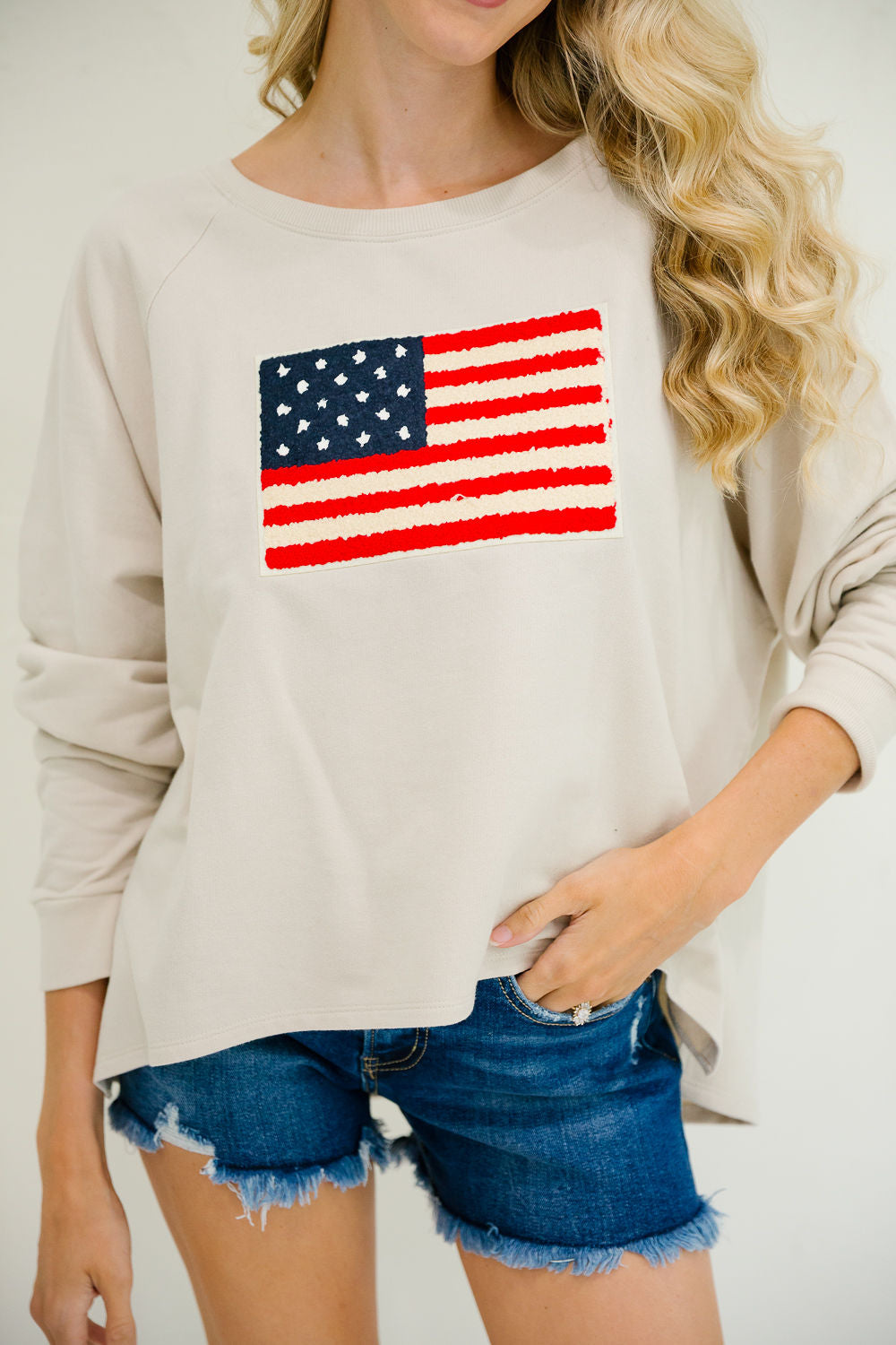 **TERRY FLAG BEIGE PULLOVER - L/XL PULLOVER Judith March