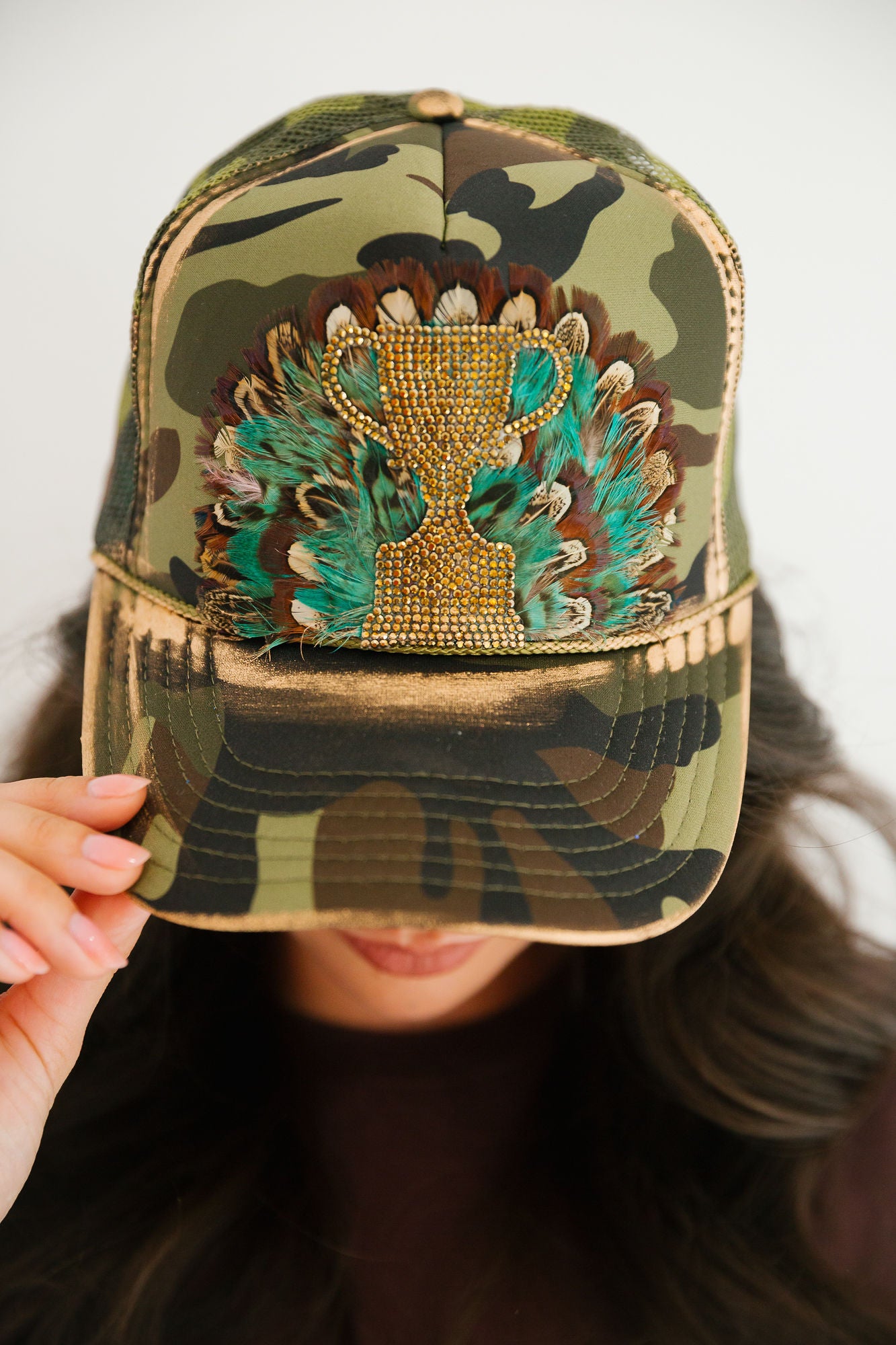 TROPHY WIFE CAMO TRUCKER HAT TRUCKER HAT Judith March