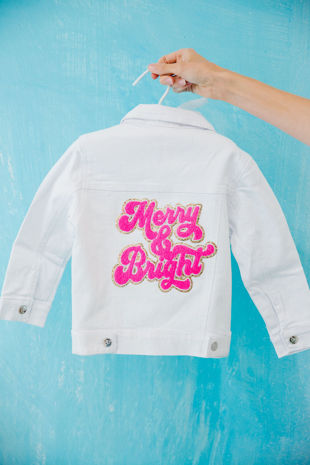 **MINI KIDS MERRY & BRIGHT WHITE DENIM JACKET JACKET Judith March
