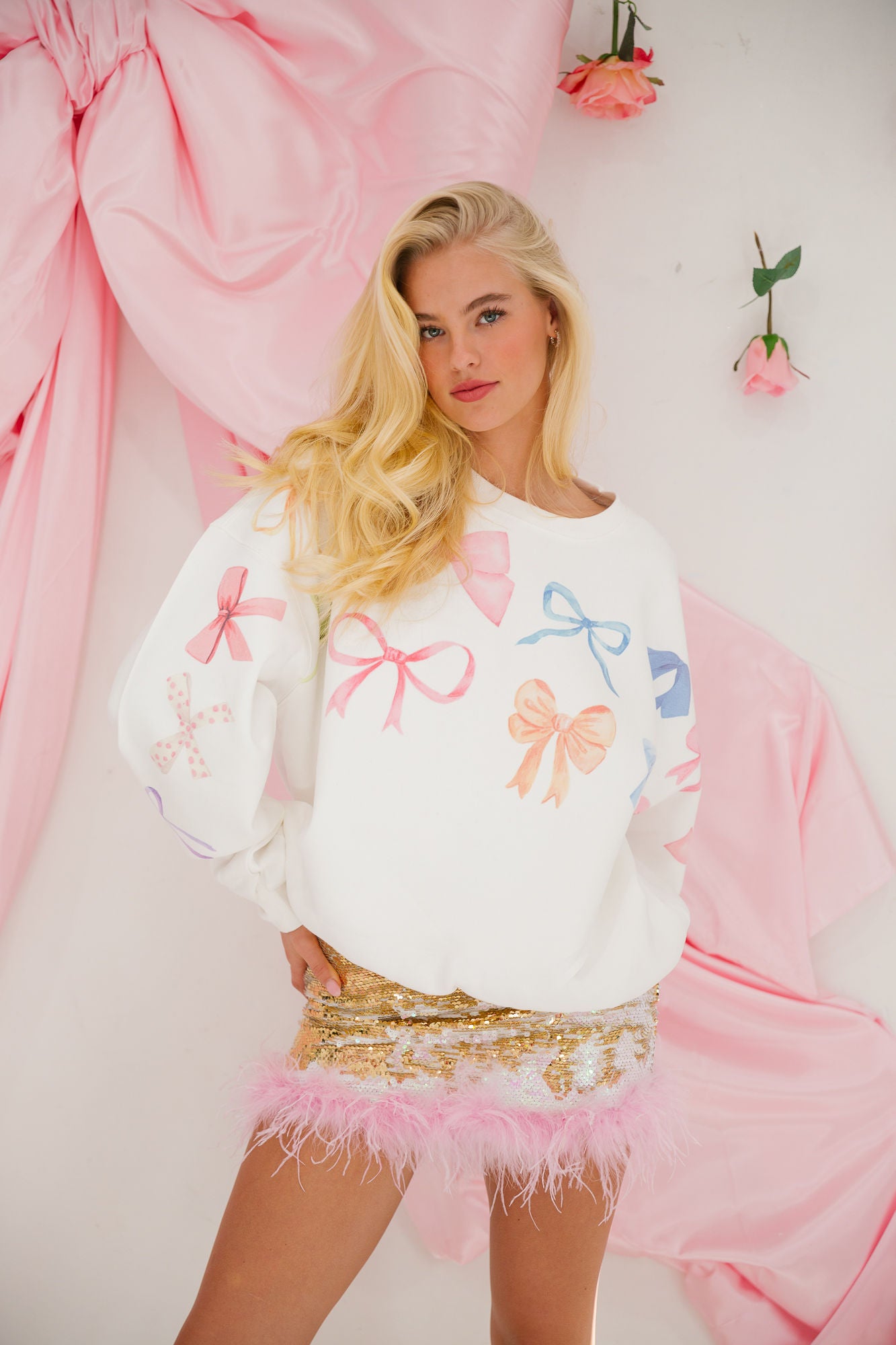 BOW PRINT PULLOVER pullover Judith March   