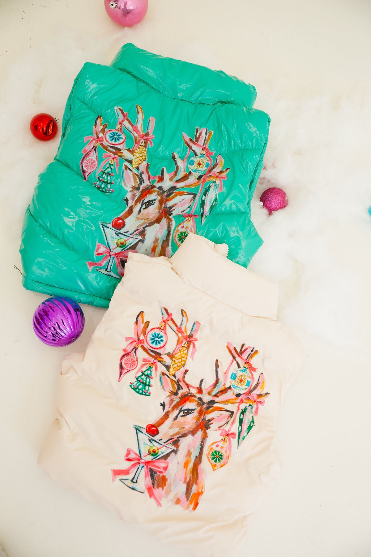MERRY MARTINI REINDEER TEAL VEST VEST Judith March