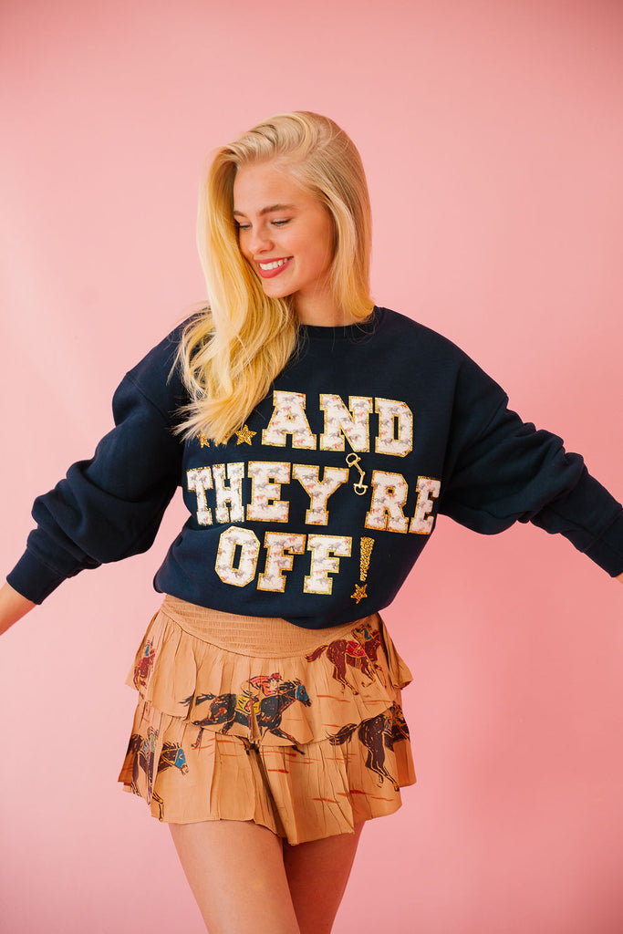 AND THEY'RE OFF NAVY PULLOVER pullover Judith March   