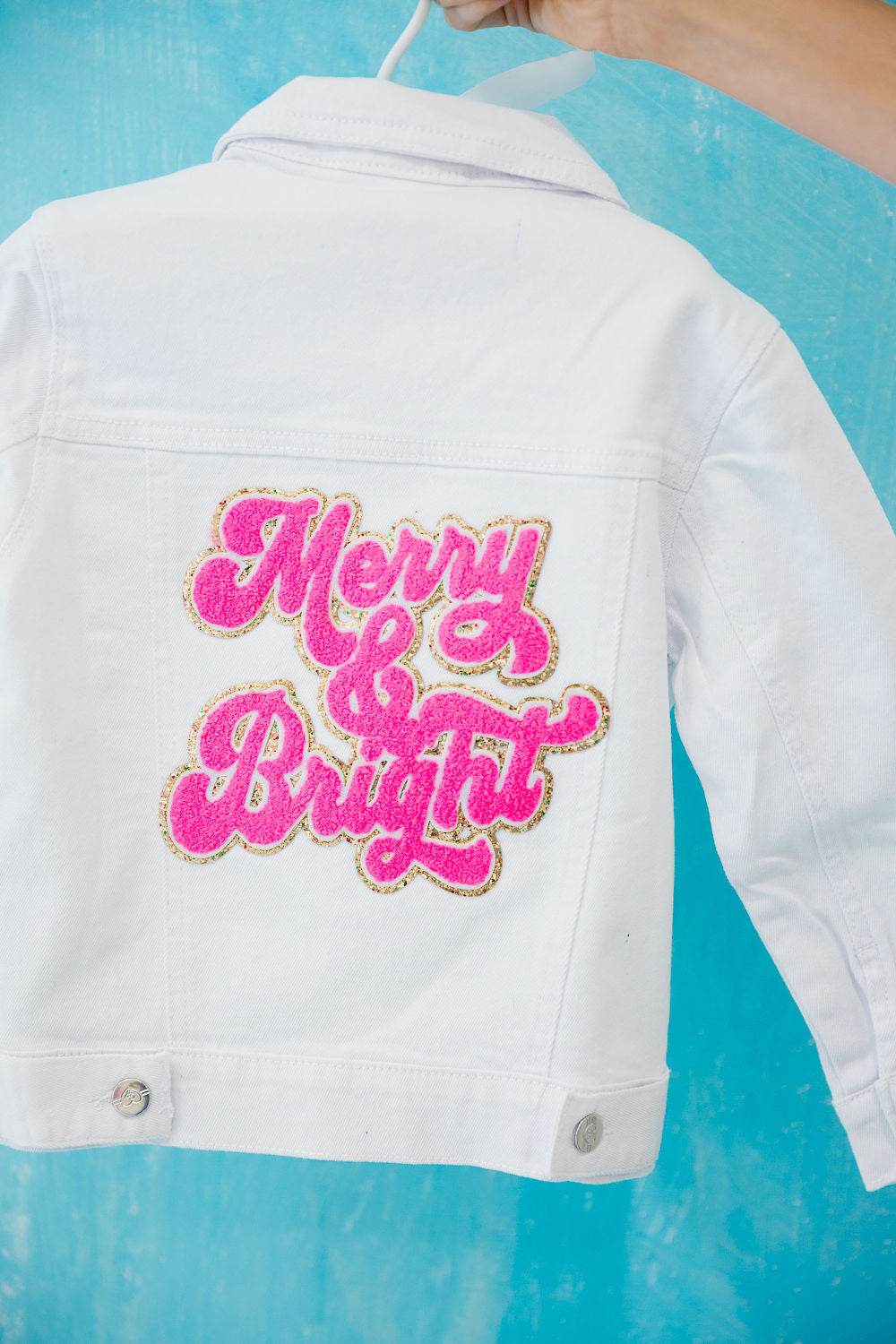 **MINI KIDS MERRY & BRIGHT WHITE DENIM JACKET JACKET Judith March