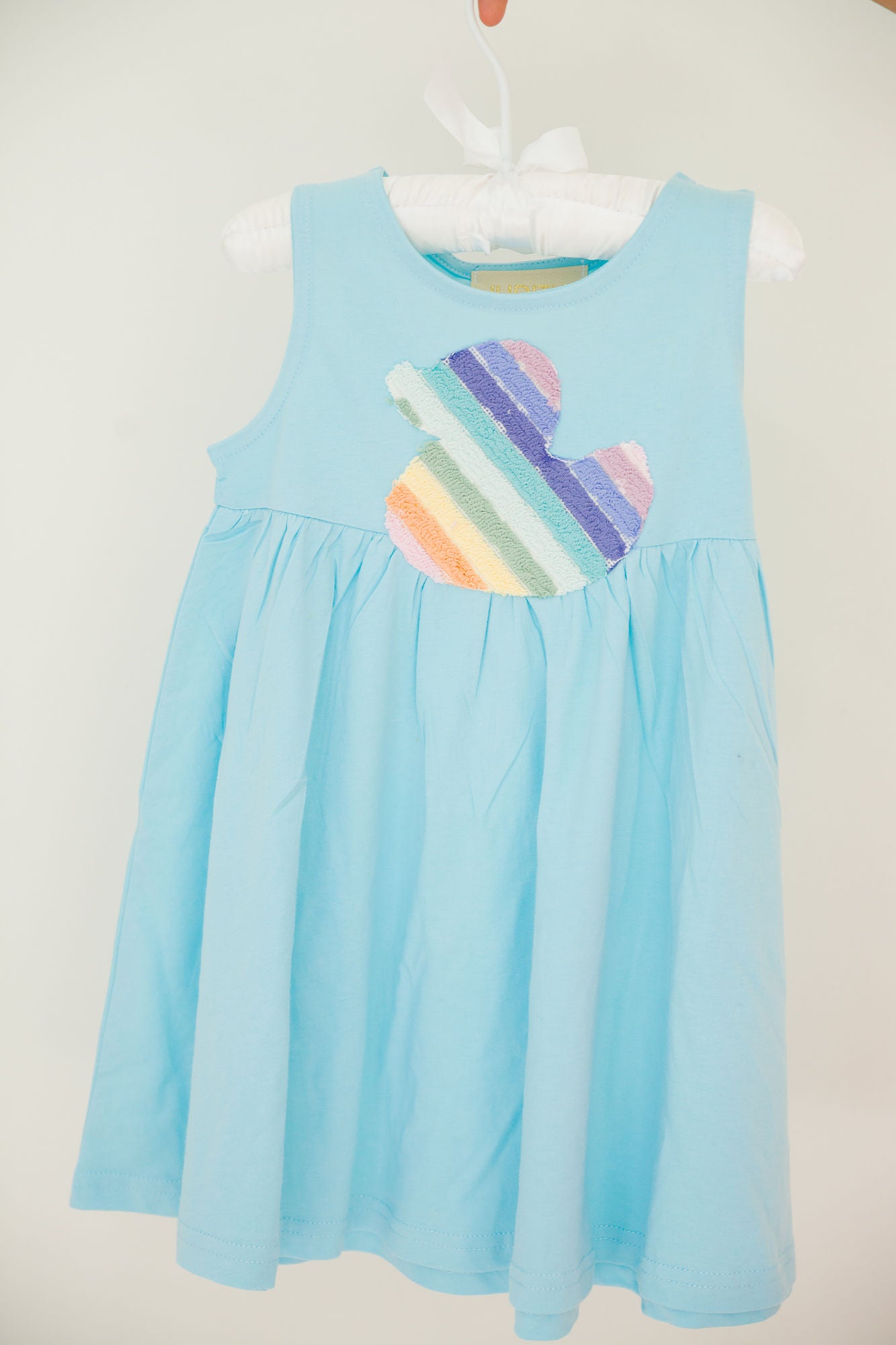 MINI KIDS TERRY DUCK BLUE DRESS PULLOVER Judith March