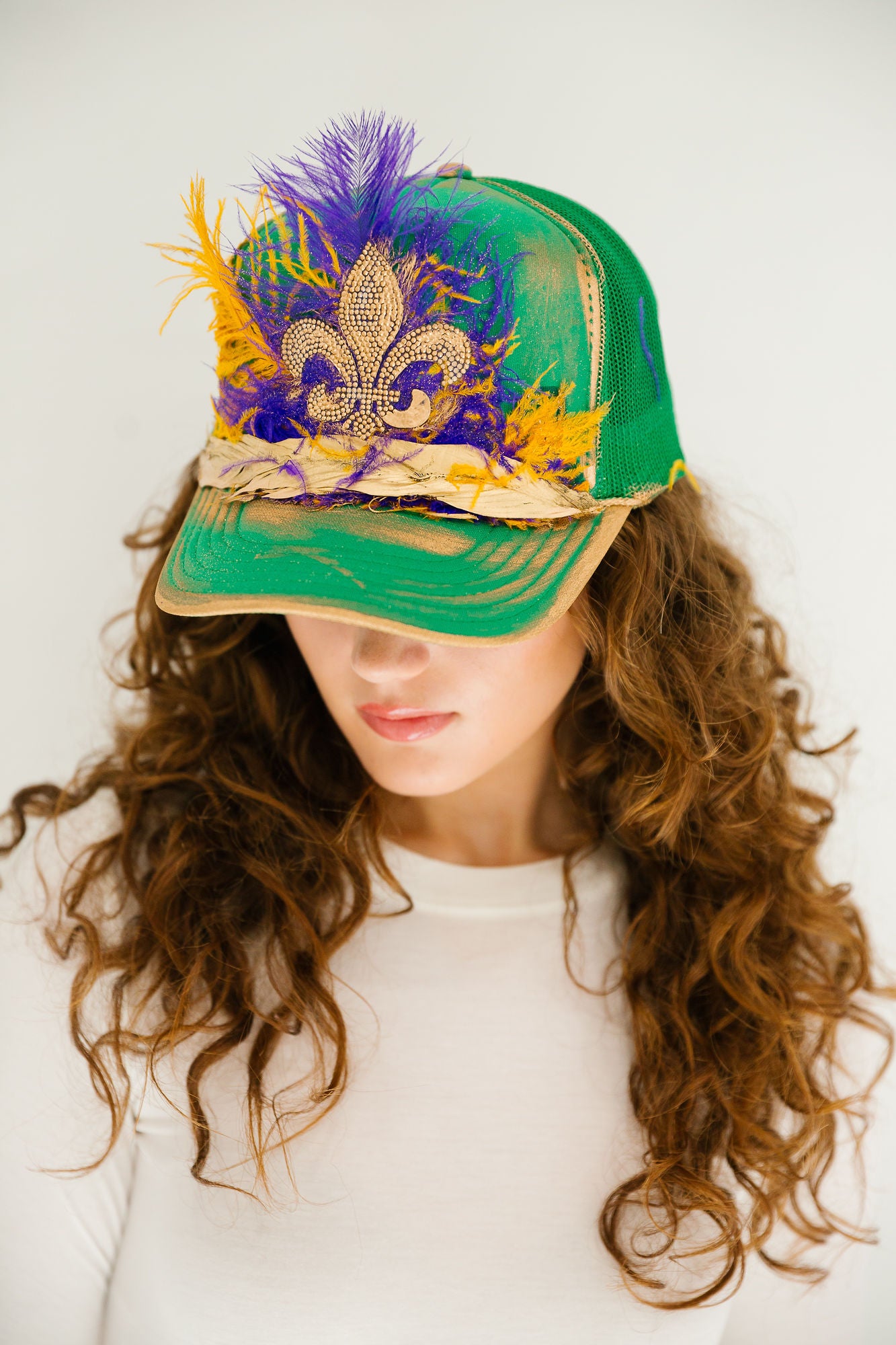 FLEUR DE LIS GREEN TRUCKER HAT TRUCKER HAT Judith March