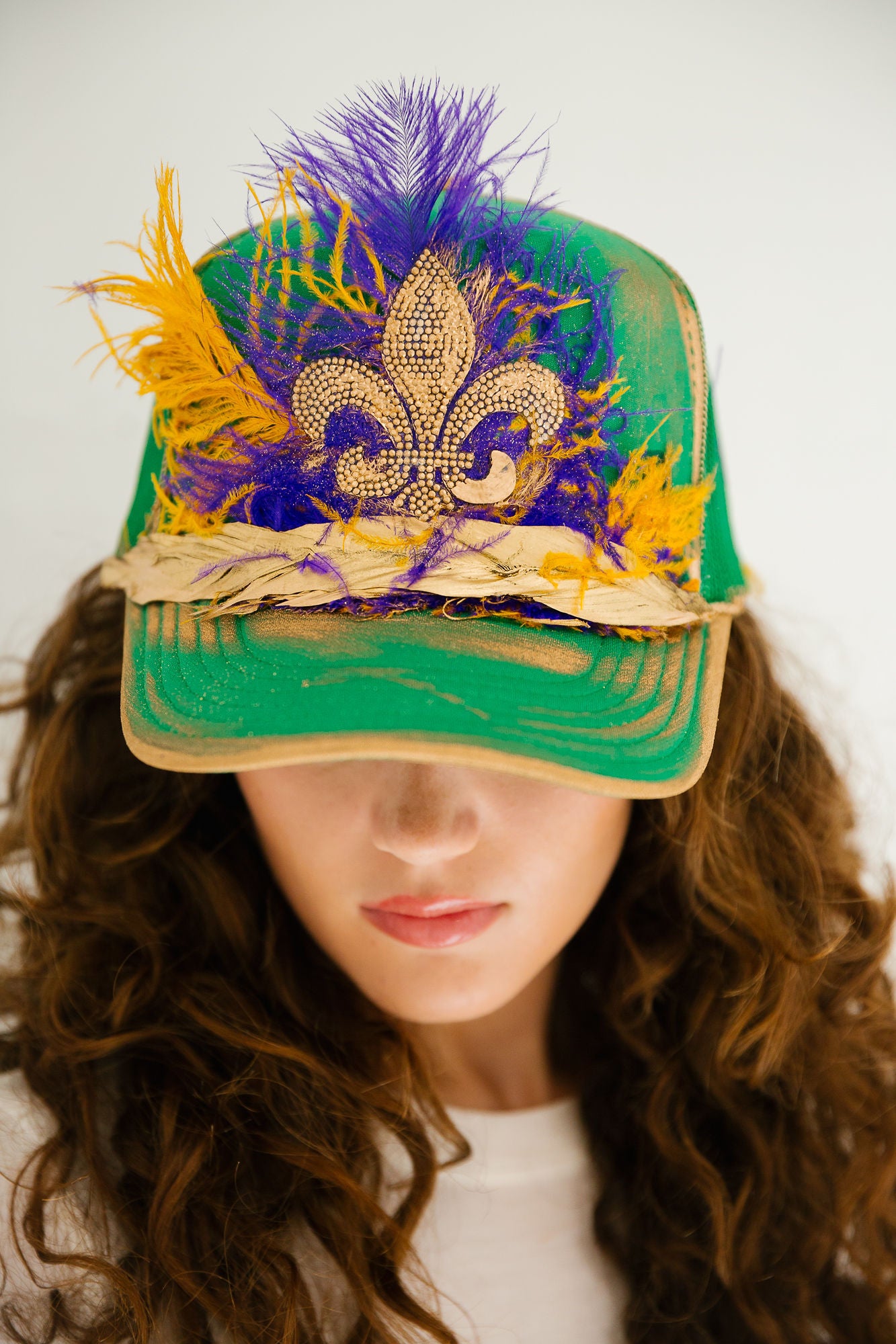 FLEUR DE LIS GREEN TRUCKER HAT TRUCKER HAT Judith March