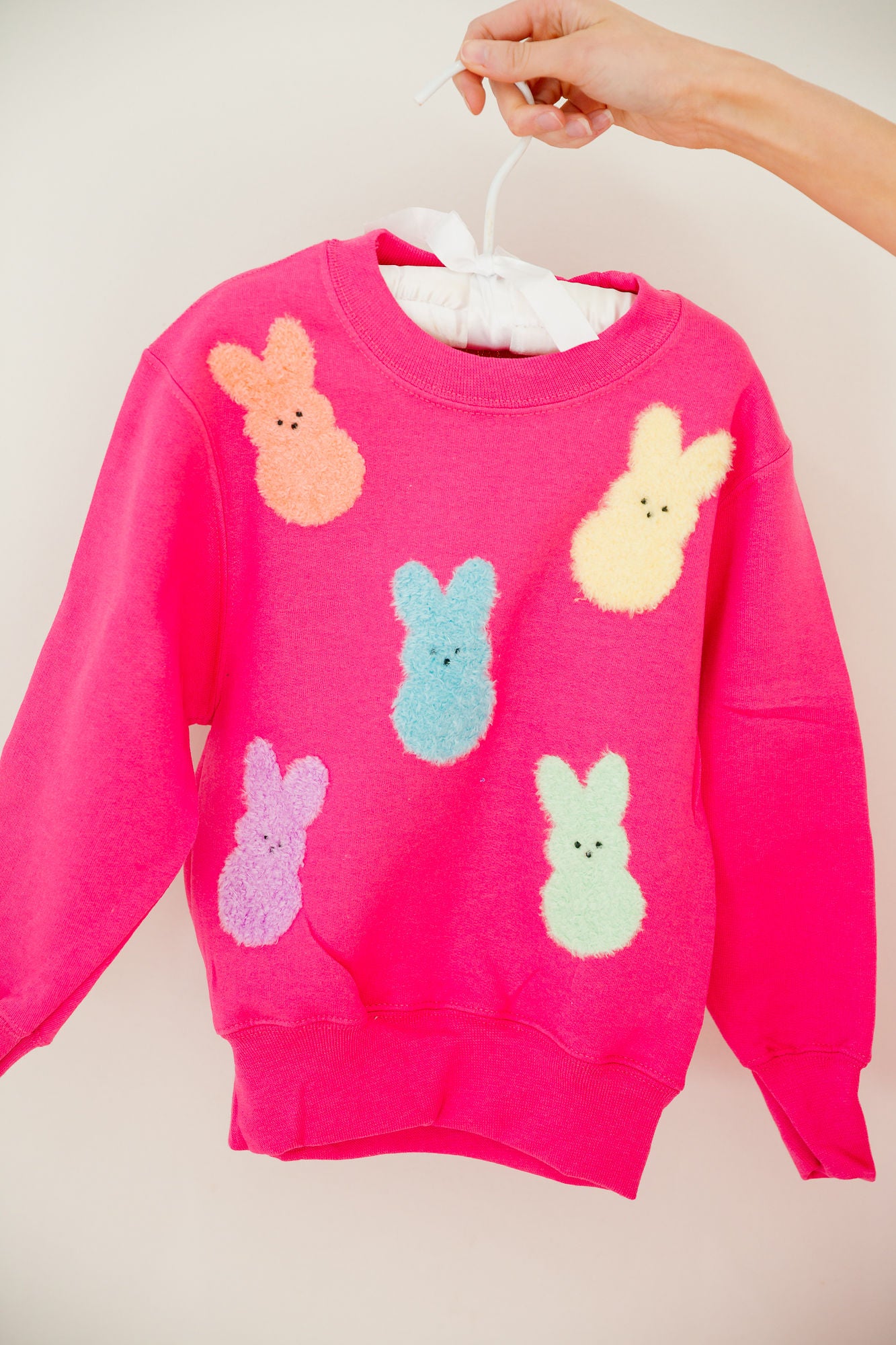 MINI KIDS BUNNY PATCHES PINK PULLOVER PULLOVER Judith March
