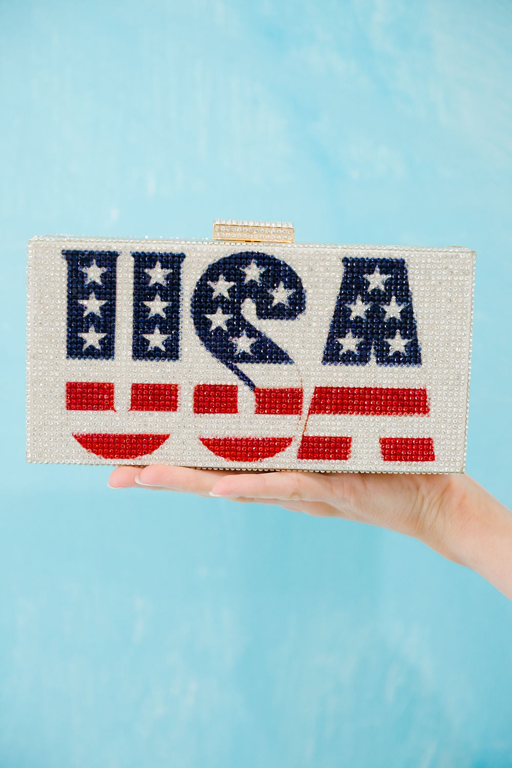 USA RHINESTONE CLUTCH Clutch Judith March