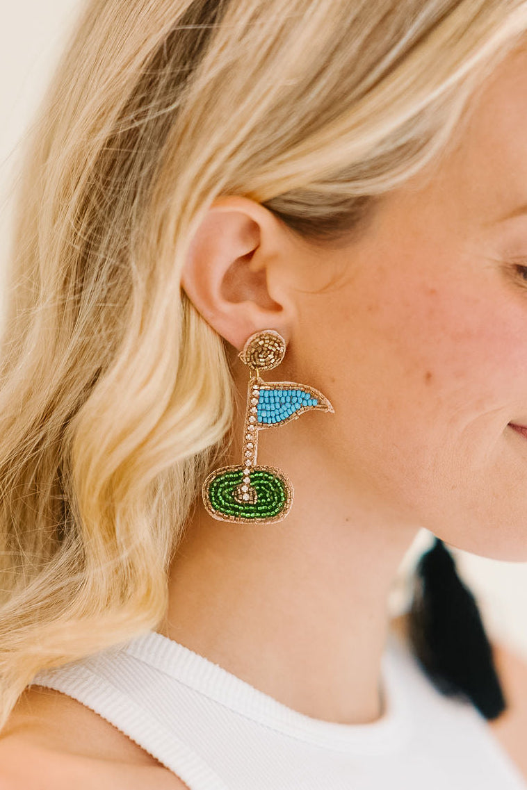 GOLF FLAG BEADED EARRINGS earrings Judith March