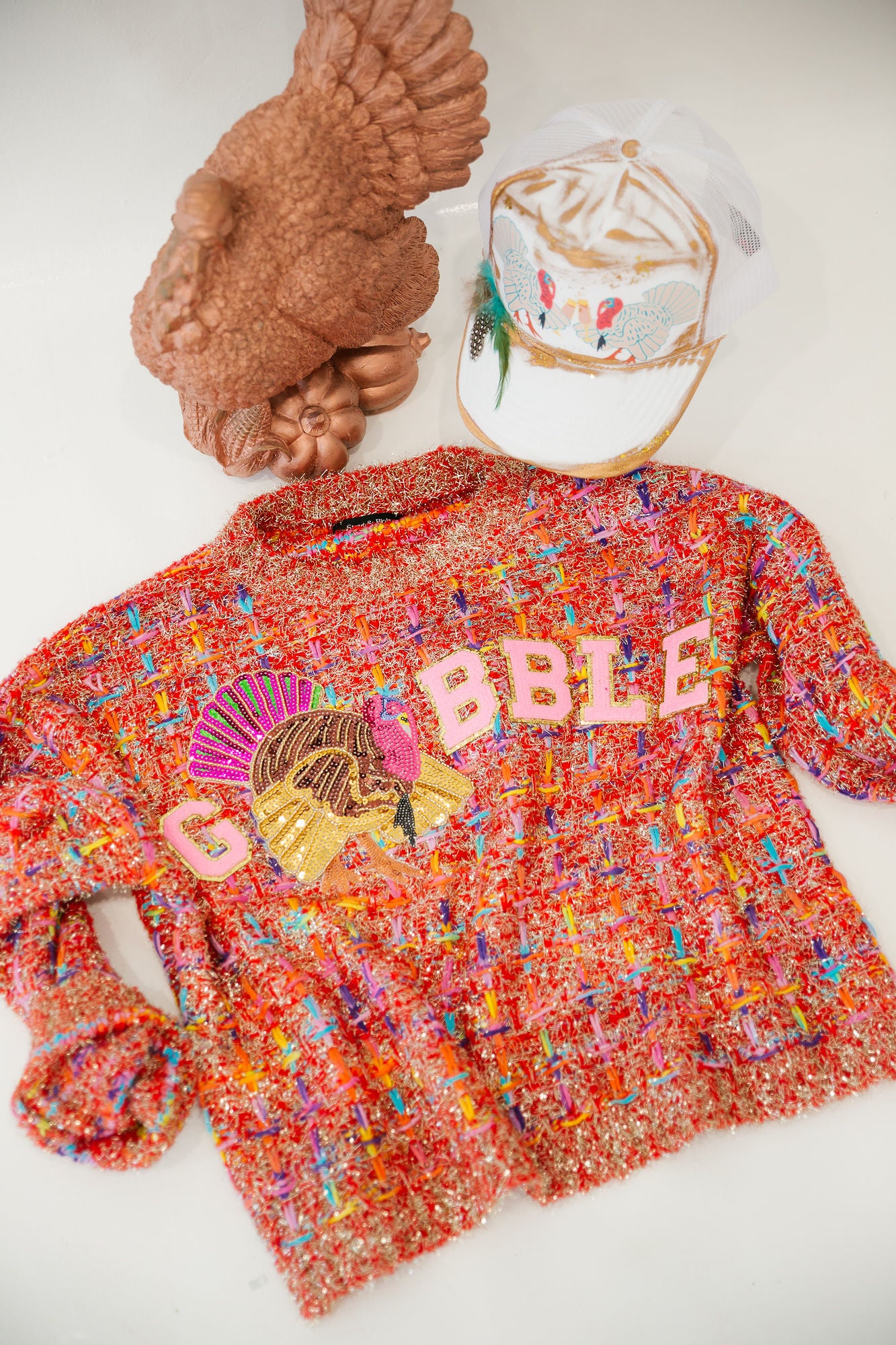 GOBBLE TURKEY TWEED SWEATER SWEATER Judith March