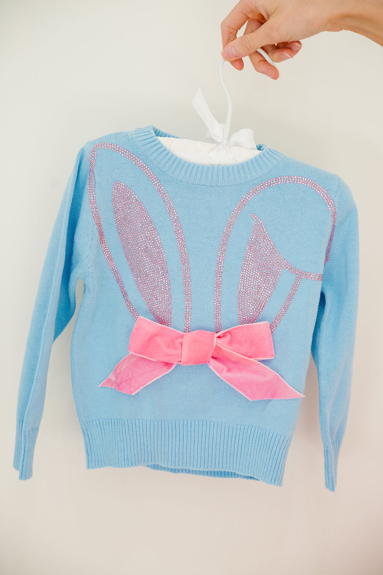 MINI KIDS BUNNY EAR BLUE SWEATER SWEATER Judith March