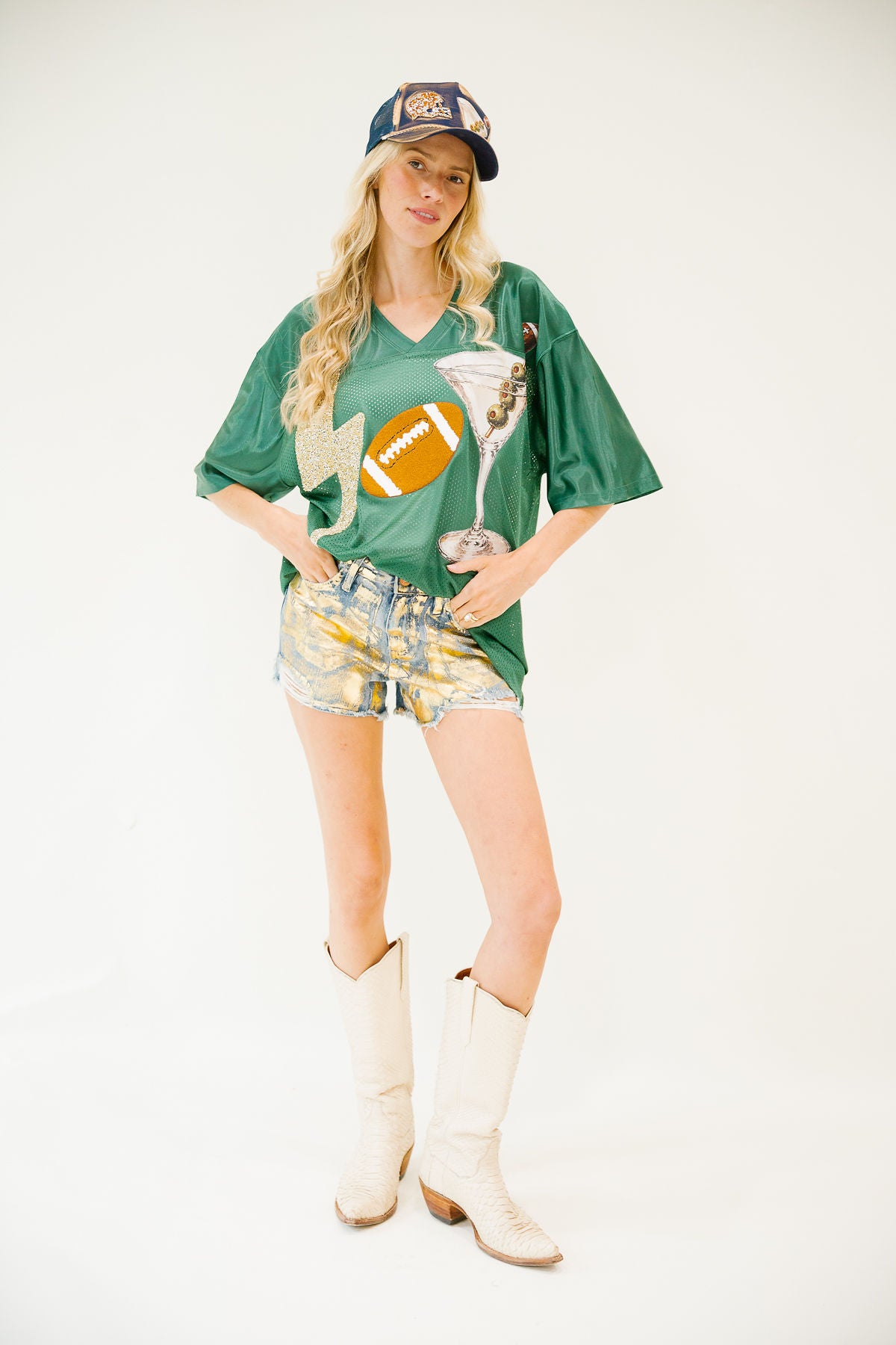 TINIS & TOUCHDOWNS GREEN JERSEY